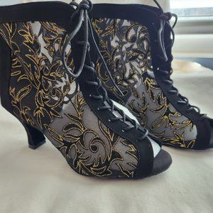 Women's Suede Leatherette Ballroom Heel - DanceandSWAY